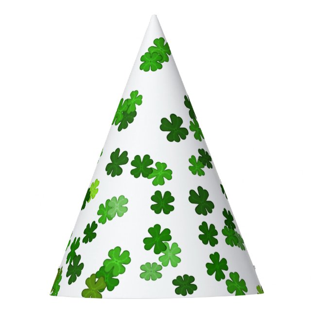 Kelly green “Shamrocks Falling” Party Hat (Front)