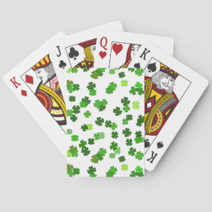 Kelly green “Shamrocks Falling” Playing Cards