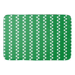 Kelly Green: Small white Polka Dot Pattern Bath Mat