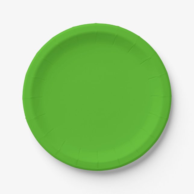 Kelly Green Solid Colour Paper Plate (Front)