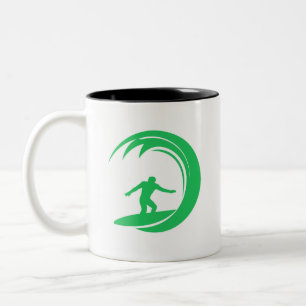 Kelly Green Surfer Two-Tone Coffee Mug