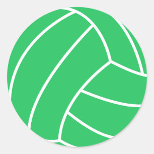 Kelly Green Volleyball Classic Round Sticker