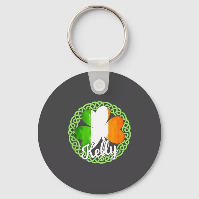 Kelly Irish Family Name  Keychain (Front)
