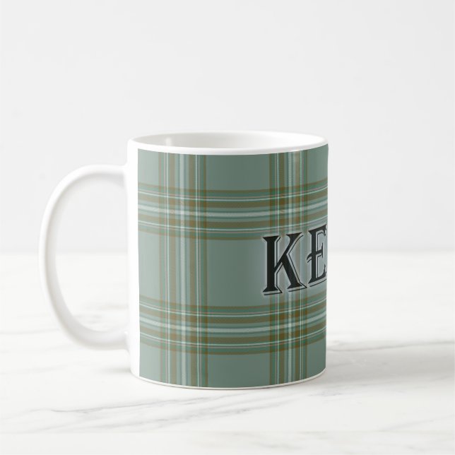 Kelly Tartan with the Last Name Coffee Mug (Left)