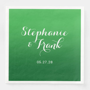 Kelly to Forest Green Gradient Wedding Napkin