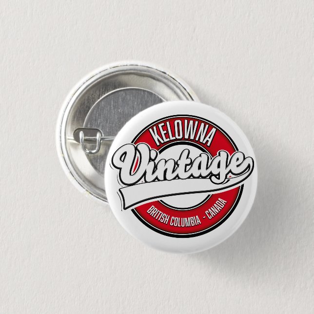 Kelowna British Columbia Canada logo 1 Inch Round Button (Front & Back)