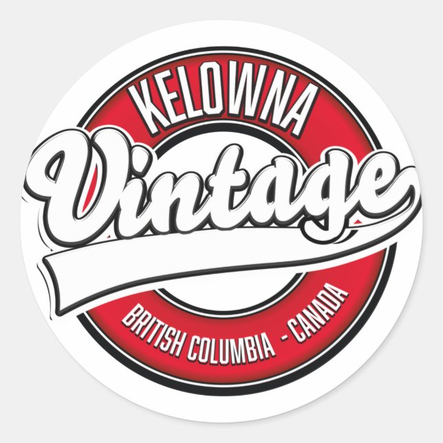 Kelowna British Columbia Canada logo Classic Round Sticker (Front)