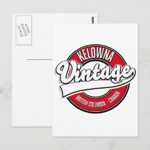 Kelowna British Columbia Canada logo Postcard