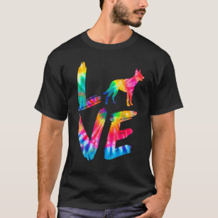 Kelpie Tie Dye Love Dog Mom Dad T-Shirt