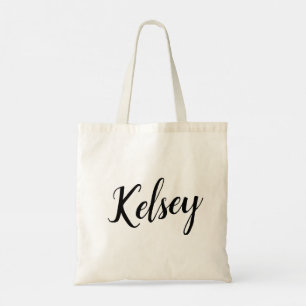 Kelsey Script Design Customizable Tote Bag