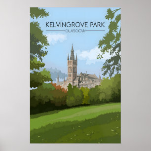 Kelvingrove Park Glasgow Travel Poster