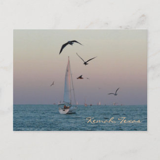Kemah sailboat postcard - customized