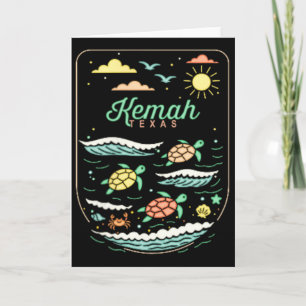Kemah Tx Cute Beach Vacation Sea Turtle Lover  Card