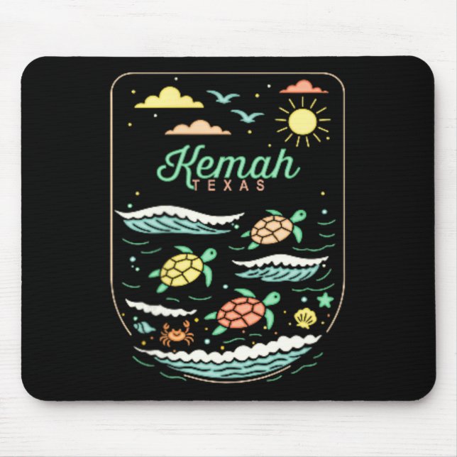 Kemah Tx Cute Beach Vacation Sea Turtle Lover  Mouse Pad (Front)