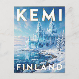 Kemi Finland SnowCastle Arctic Winter Travel  Postcard