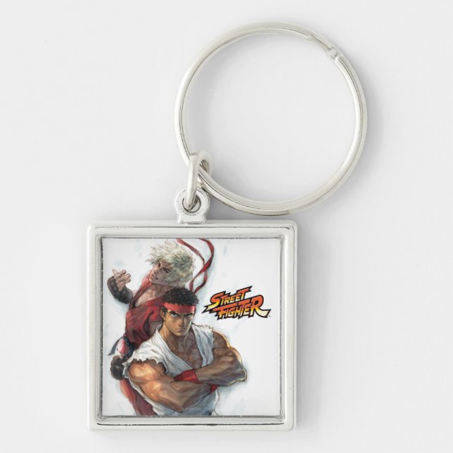 Ken and Ryu Keychain (Front)