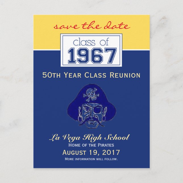 {Ken} Class Reunion Save-the-Date Announcement Postcard (Front)