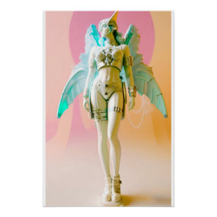 Ken Gauge Future Perfect Vaporwave Angel Poster
