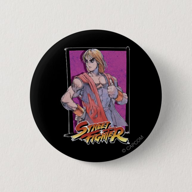 Ken Masters 2 Inch Round Button (Front)
