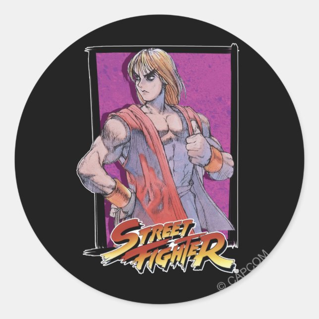 Ken Masters Classic Round Sticker (Front)