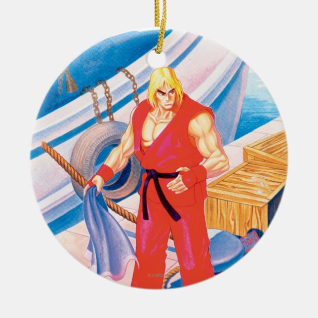 Ken on Dock Ceramic Ornament (Front)