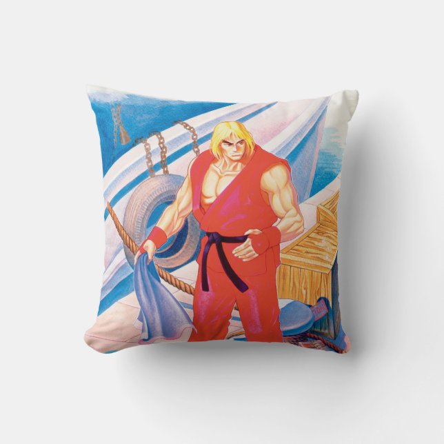 Ken on Dock Throw Pillow (Front)