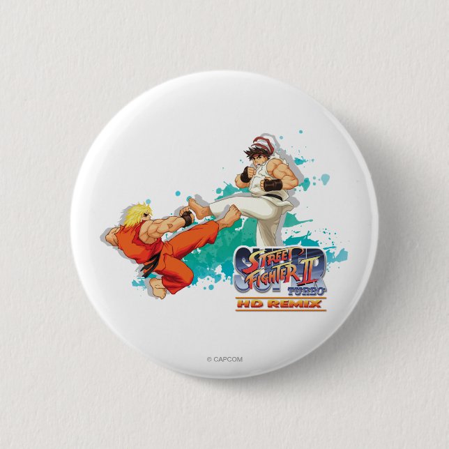 Ken Vs. Ryu 2 Inch Round Button (Front)