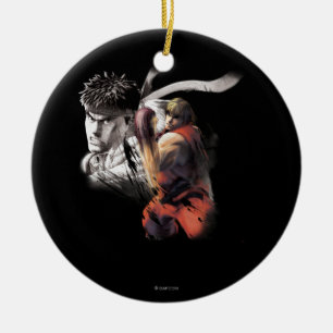 Ken Vs. Ryu Ceramic Ornament