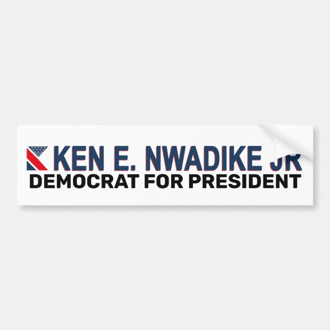Ken W. Nwadike, Jr. 2020 Bumper Sticker (Front)