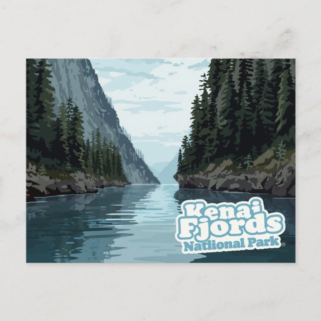 Kenai Fjords Alaska Fjord Art Print Postcard (Front)