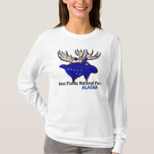 Kenai Fjords National Park Alaska flag ladies hood T-Shirt