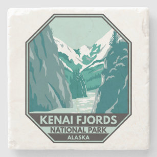 Kenai Fjords National Park Alaska Vintage  Stone Coaster