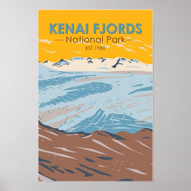 Kenai Fjords National Park Harding Icefield Poster (Front)