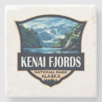 Kenai Fjords National Park Illustration Retro Art