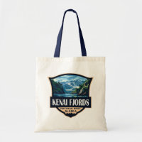 Kenai Fjords National Park Illustration Retro Art