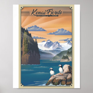Kenai Fjords National Park Litho Artwork Poster