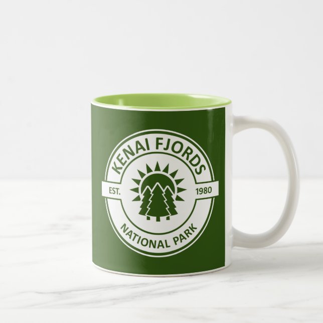 Kenai Fjords National Park Sun Trees Two-Tone Coffee Mug (Right)