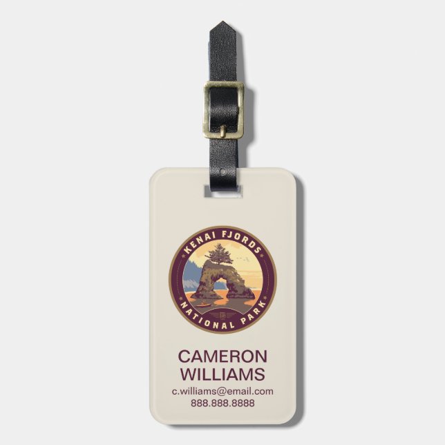Kenai Fjords National Parks Luggage Tag (Front Vertical)