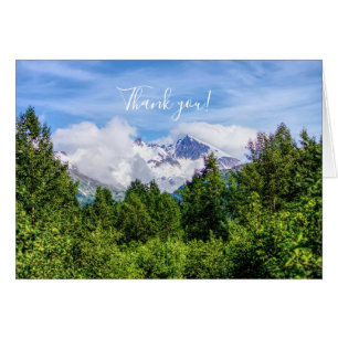 Kenai Fjords Snowy Mountains Thank you Card