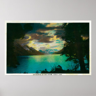 Kenai Lake, Alaska with Storm Gathering Poster