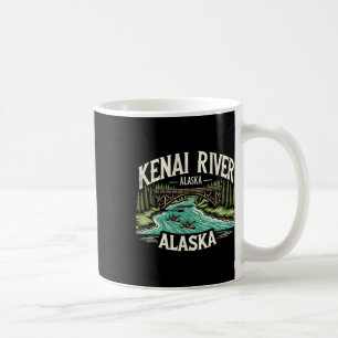 Kenai River Alaska Ak Salmon Fishing Boating Retro Coffee Mug