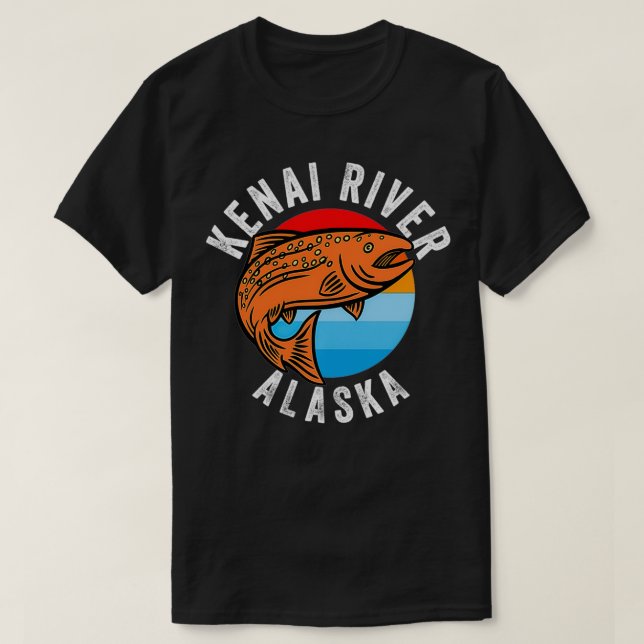 Kenai River Alaska Fishing Salmon Angler  T-Shirt (Design Front)