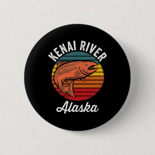 Kenai River Alaska Salmon Fishing 2 Inch Round Button