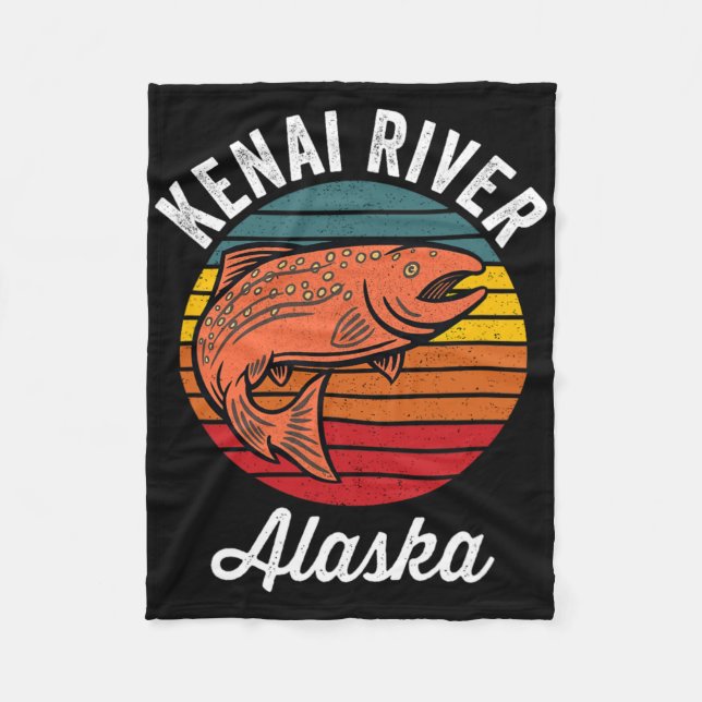 Kenai River Alaska Salmon Fishing  Fleece Blanket (Front)