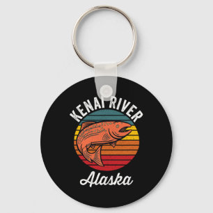 Kenai River Alaska Salmon Fishing Keychain