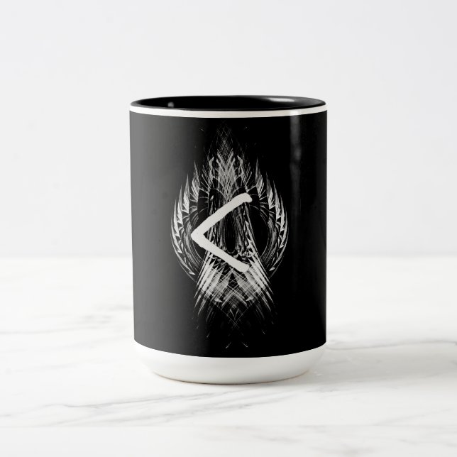 ☼KENAZ - RUNE OF REGENERATION & FIRE☼ Two-Tone COFFEE MUG (Center)