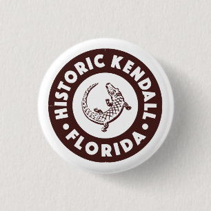 Kendall Florida Circle - Brown  1 Inch Round Button