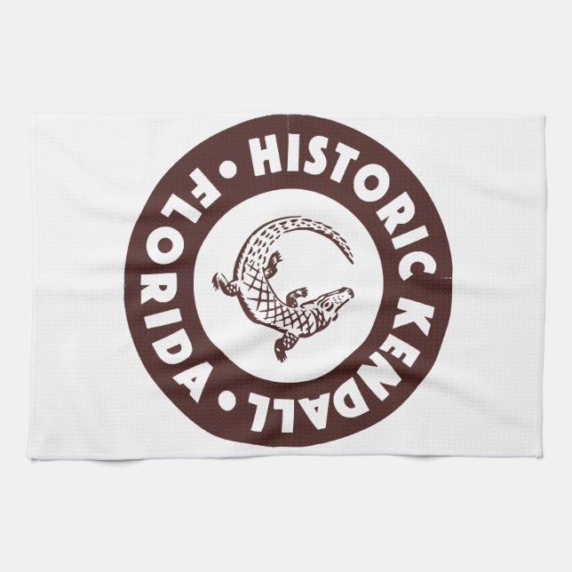Kendall Florida Circle - Brown  Kitchen Towel (Horizontal)