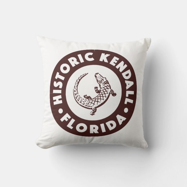 Kendall Florida Circle - Brown  Throw Pillow (Front)