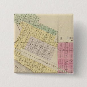 Kendall, Morganville, Silver, Idana, Kansas 2 Inch Square Button